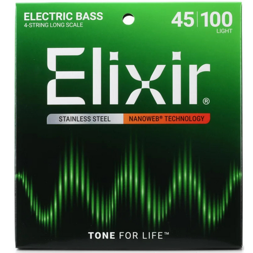 Elixir Elixir - Stainless Steel Nanoweb Coated - 4 String Light - Long Scale - .045 - .100