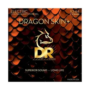 Dr string DR Strings - Dragon Skin+ Electric 7 String Heavy Guitar Strings - 10-64