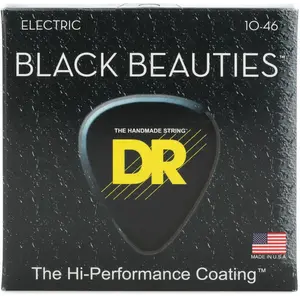 DR Strings DR Strings - Black Beauties Electric Medium Guitar Strings - 10-46