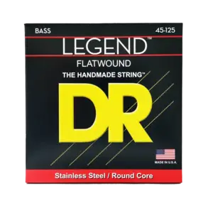 DR Strings - LEGEND Flat-Wound Bass Strings - 45-125 Medium 5-String