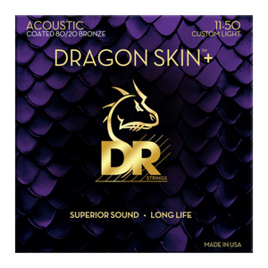 DR Strings DR Strings - Dragon Skin + Custom Light Acoustic Phosphor Bronze Strings - 11-50 DR Strings DR Strings - Dragon Skin + Custom Light Acoustic Phosphor Bronze Strings - 11-50