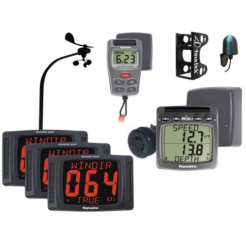 Raymarine Performance Pack 50 (vertical wind, speed, depth & compass transducers, 3up mast bracket, NMEA interface, dual, 3 x maxi, & remote control displays)