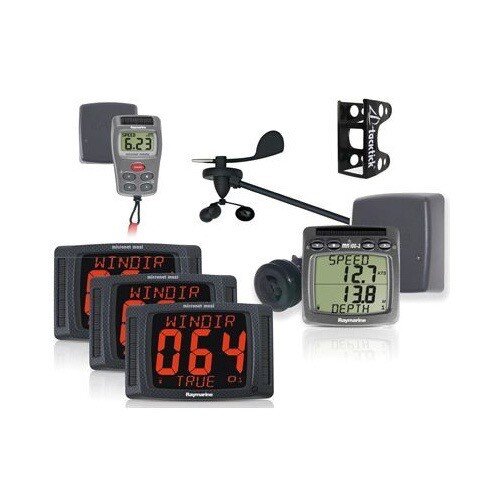 Raymarine Performance Pack 40 (wind, speed, depth & compass txducers, 3-up mast bracket, NMEA interface, dual, 3 x maxi, & remote control displays)