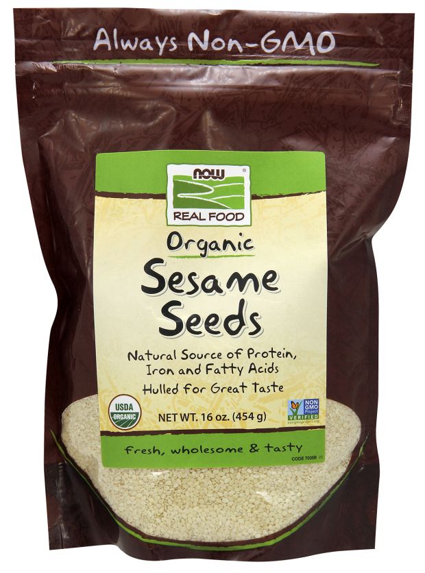 Now Foods Sesame Seeds, Organic, 16oz Leaves and Roots