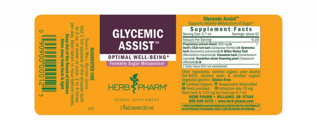 Herb Pharm Glycemic Assist Ext 1 oz