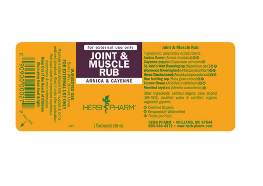 Herb Pharm Joint & Muscle Rub- 1fl oz