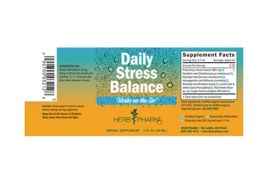 Herb Pharm Daily Stress Balance, 1 Fl Oz Spray