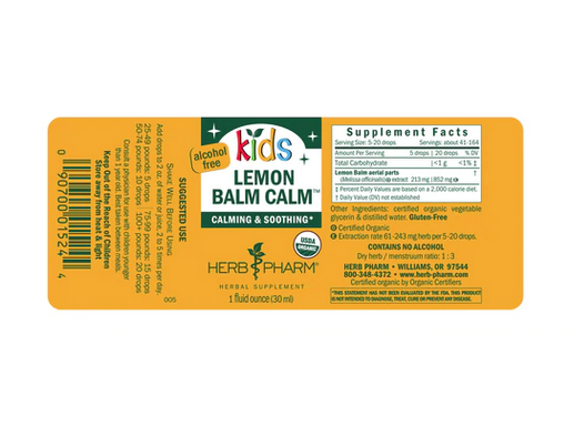 Herb Pharm Herb Pharm Kids Lemon Balm Calm - 1 fl oz