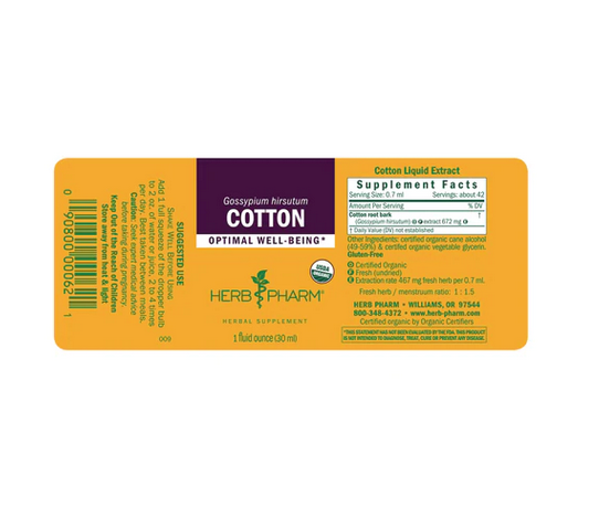 Herb Pharm Cotton Root Bark ext- 1 fl oz