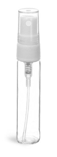 Clear Plastic 2mL Vial Bottle w/SprayTop