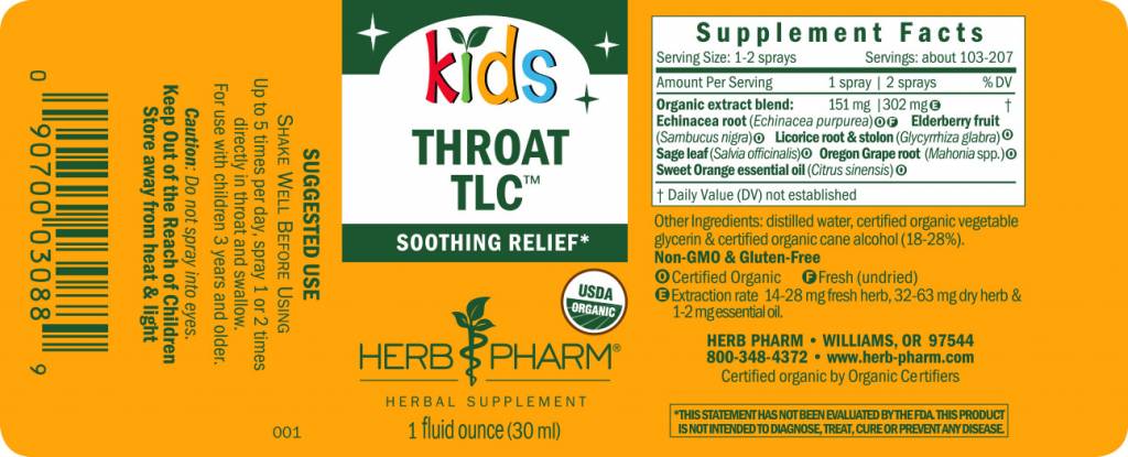 Herb Pharm Kids Throat TLC 1 fl oz