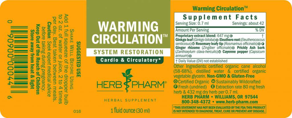 Herb Pharm Warming Circ Tonic - 1 fl oz