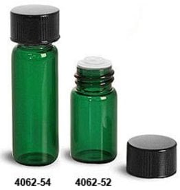 Glass Vial 5/8 Dram-Green w/orifice reducer