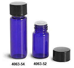 Glass Vial 5/8 Dram-Blue w/orifice reducer