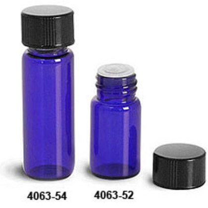 Glass Vial 1 Dram-Blue w/orifice reducer