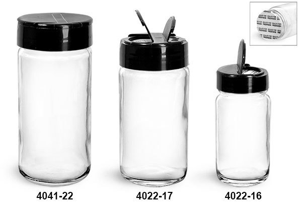 Clear GLASS Spice Jars  4 fl oz