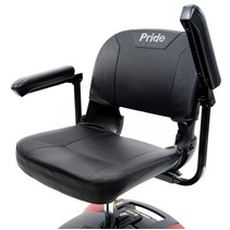 SEAT, ASSY, BLACK, VINYL, 18"W, 17"D, 13"H, W/SEAT FRAME, PRIDE LOGO, UNDER SEAT STORAGE