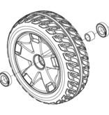 PRIDE MOBILITY PRIDE FOAM FILLED FRONT WHEEL ASSY.