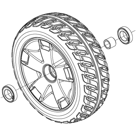PRIDE MOBILITY PRIDE FOAM FILLED FRONT WHEEL ASSY.