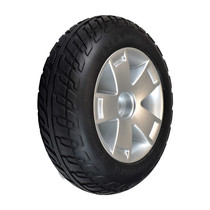 PRIDE 10.75"X3.6" FOAM FILLED REAR WHEEL ASSEMBLY WITH BLACK TIRE FOR THE CELEBRITY X & MEGA MOTION ENDEAVOR X