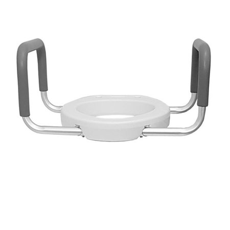 MOBB 2" ELONGATED RAISED TOILET SEAT WITH ARMS WEIGHT LIMIT 300IBS