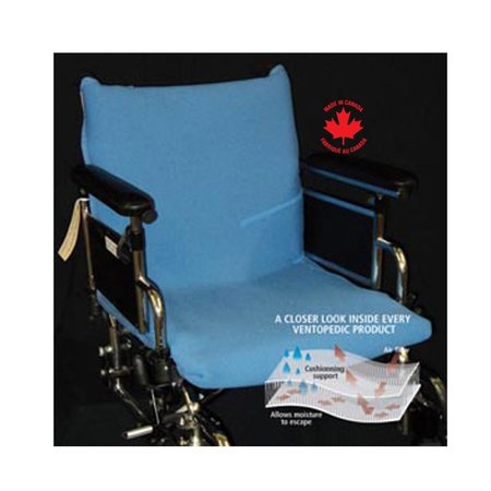 PARSONS ADL VENTOPEDIC WHEELCHAIR SEAT & BACK COVER - Blue