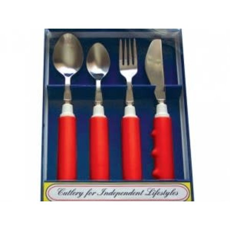 PARSONS ADL PARSONS RED COMFORT GRIP WEIGHTED CUTLERY SET