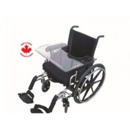 PARSONS ADL TABLETTE DE FAUTEUIL ROULANT EN LEXAN AVEC GLISSIERES - POUR FAUTEUILS 20-22 PO