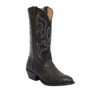 Fenoglio Boot Co. Black Full Quill Ostrich Western w/ Black Glazed Goat Fenoglio Boot Co. Black Full Quill Ostrich Western w/ Black Glazed Goat