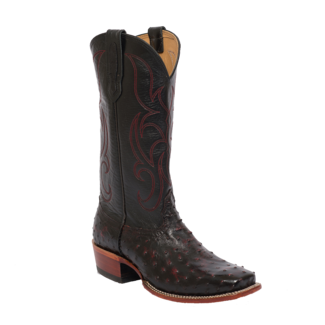 Fenoglio Boot Co. Black Cherry Full Quill Ostrich w/ Black Glazed Goat Fenoglio Boot Co. Black Cherry Full Quill Ostrich w/ Black Glazed Goat