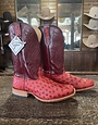 Fenoglio Boot Co. Red Full Quill w/ Burg Upholstery
