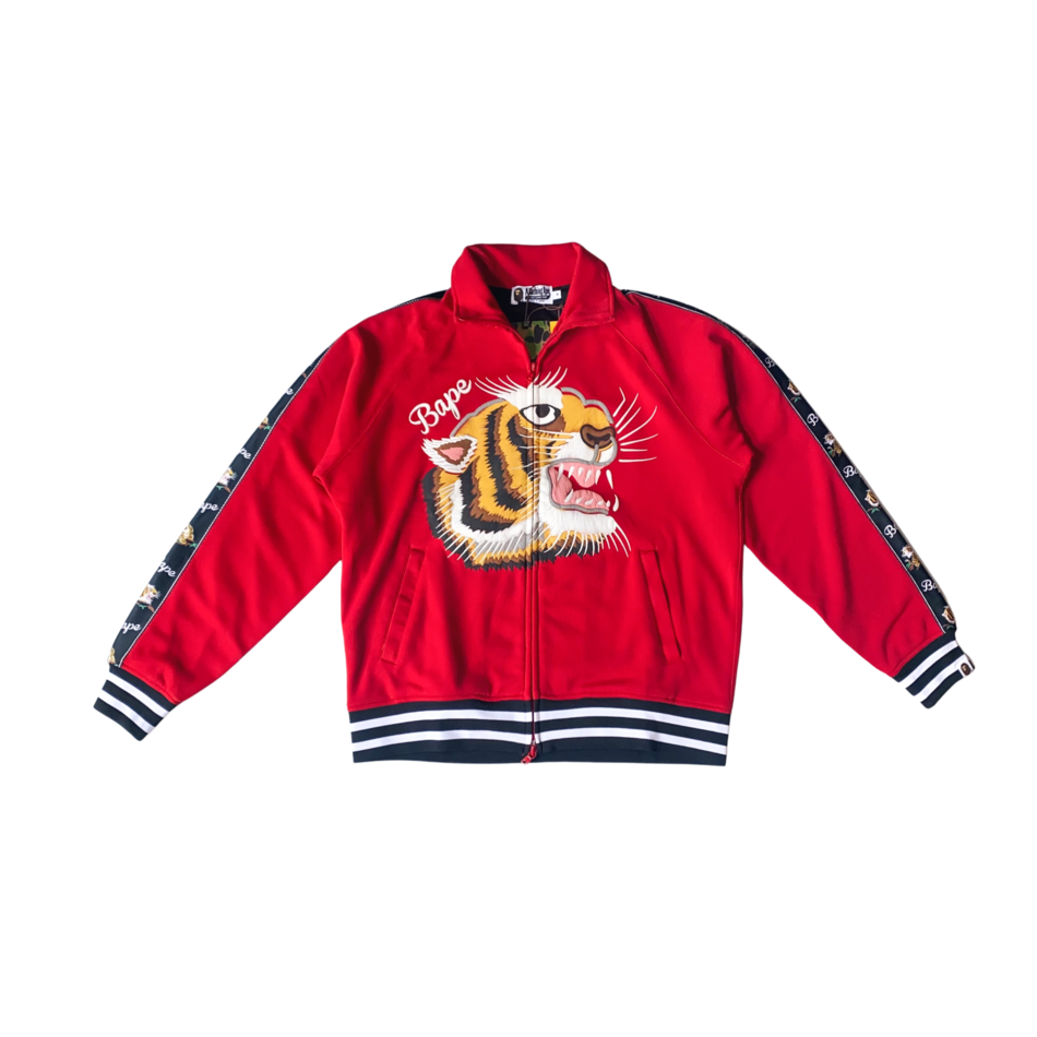 BAPE Tiger Jersey Top Jacket Red