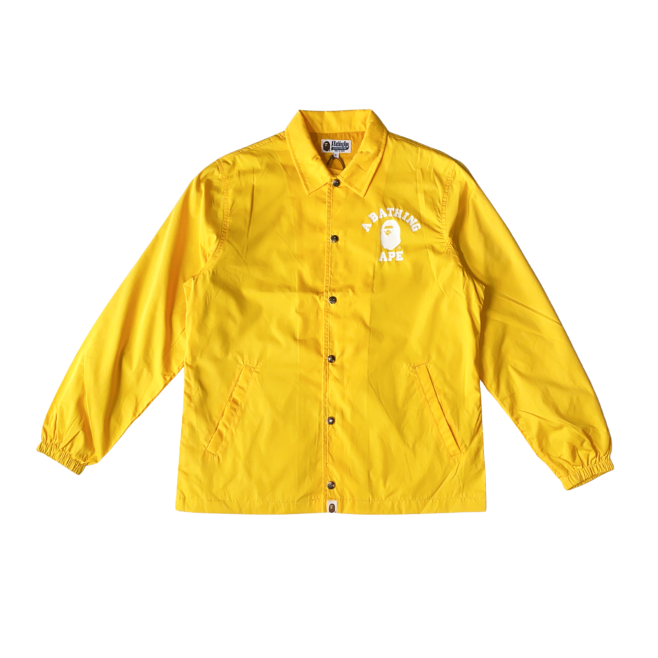 BAPE College Coach Jacket Yellow