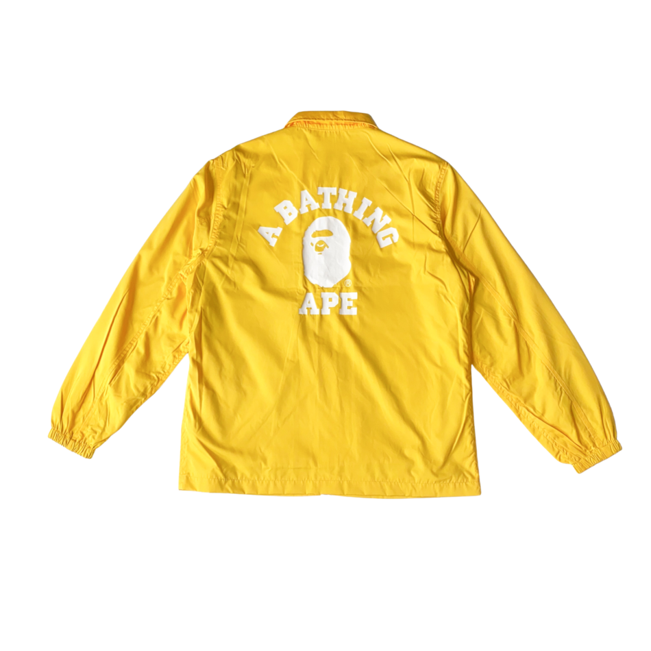 BAPE College Coach Jacket Yellow