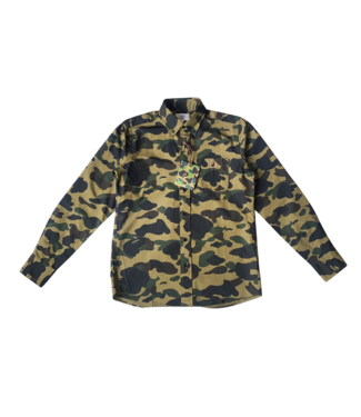 BAPE BAPE First Camo Button Up Green