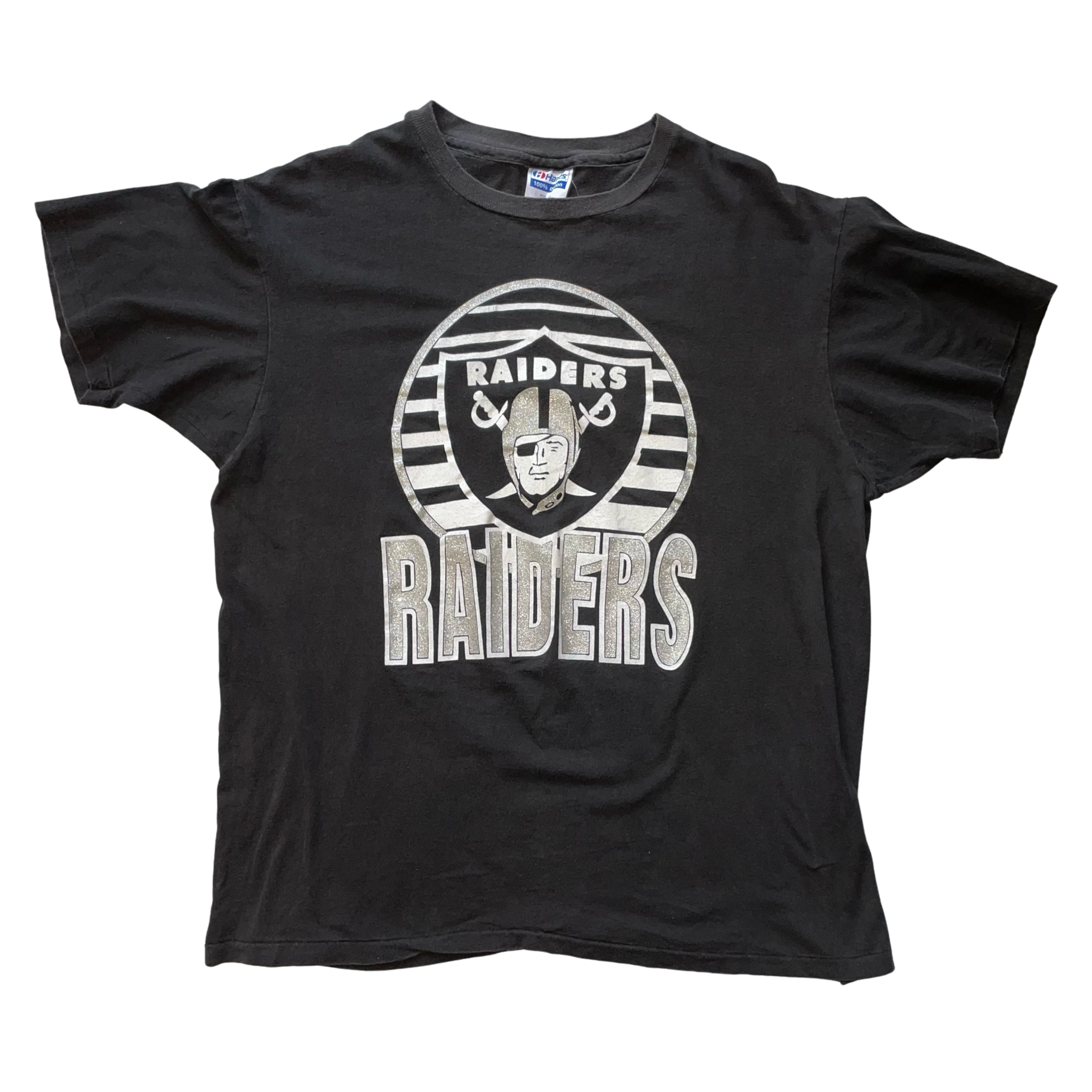 Vintage NFL Raiders Tee Shirt with Hood Size Medium 1990s