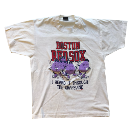 Vintage J Boston Red Sox Cali Raisins Tee White Large