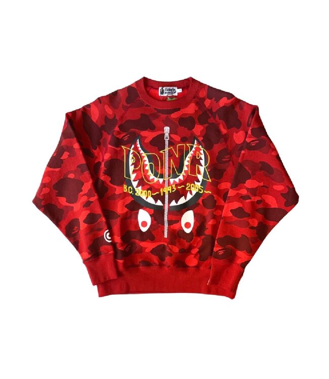 BAPE BAPE Red Camo Shark Crew