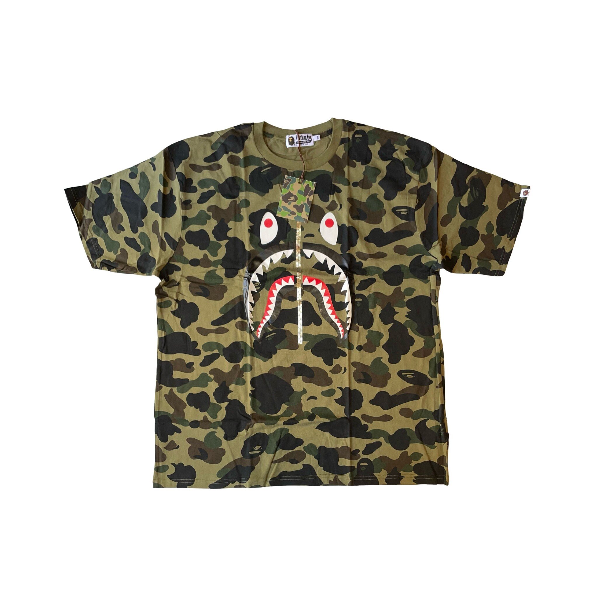 BAPE Camo Shark WIde Tee Green Jugrnaut