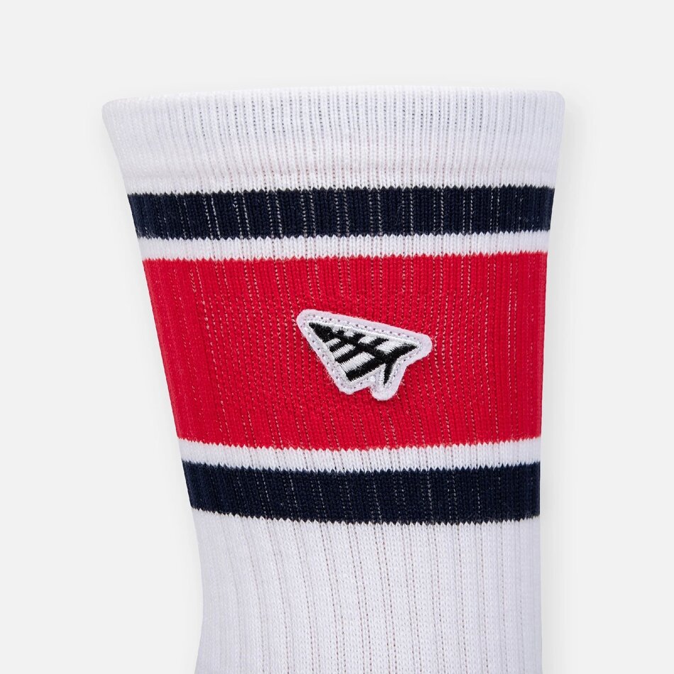 Paper Planes Embroidery Logo Patch Stripe Sock American Dream