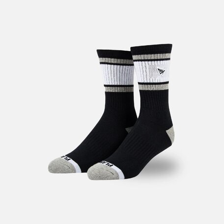 Paper Planes Embroidery Logo Patch Stripe Sock Black