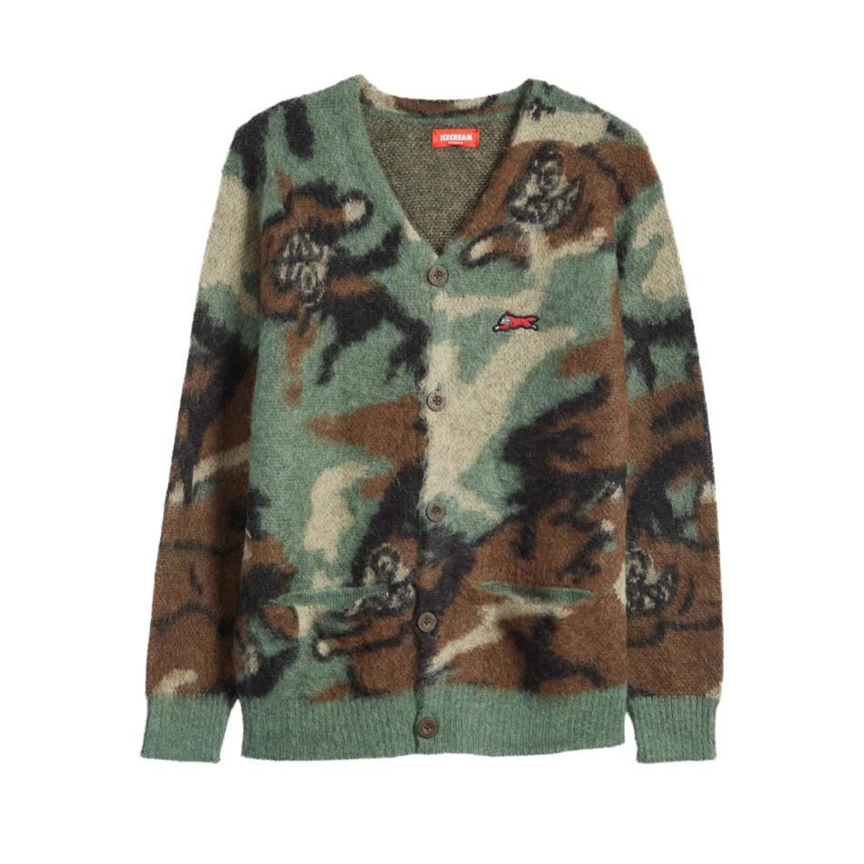 Icecream Blurry LS Cardigan Camo