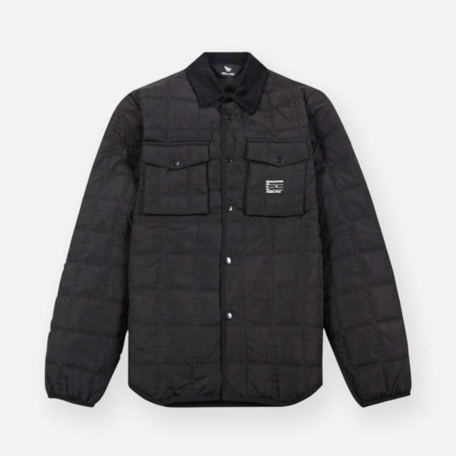 Paper Planes Quilted Shirt Jacket Black