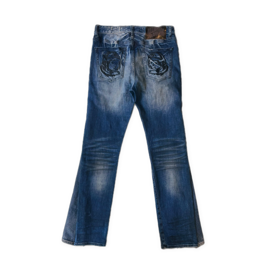 BBC Hand Flared Darkside Jeans Dark Blue