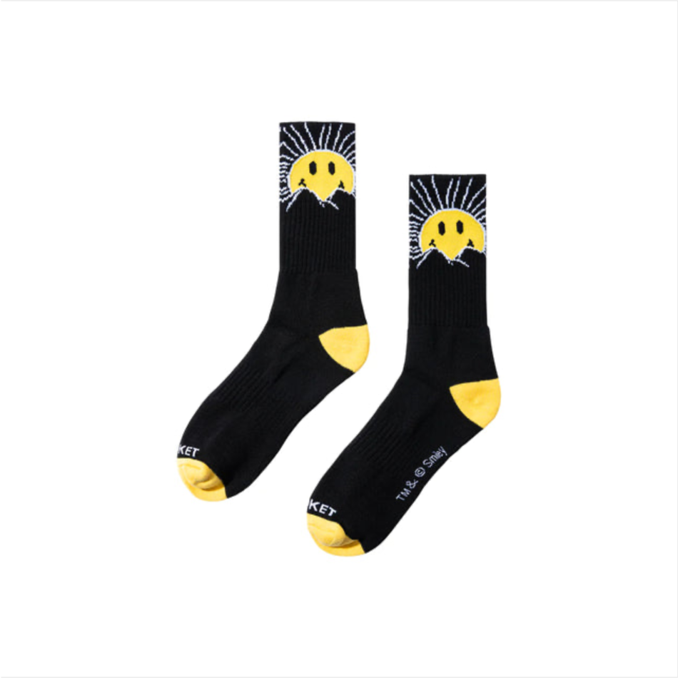 Market Smiley Sunrise Socks Acorn OSFM