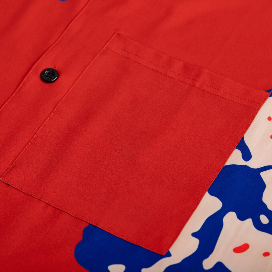 Rumours In Bloom Button Up Red/White