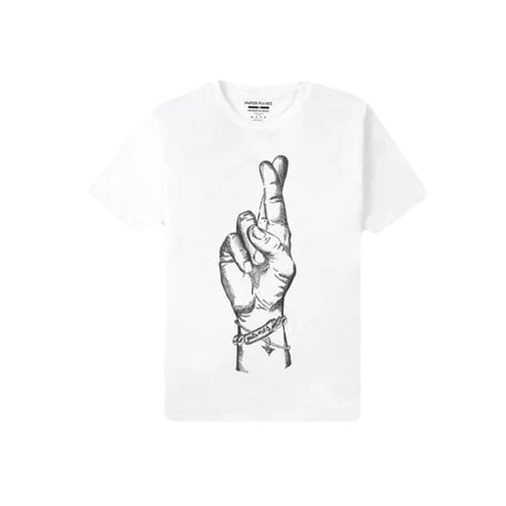 Paper Planes Fingers Crossed Tee white