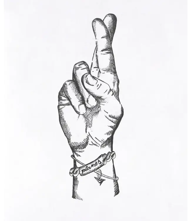 Paper Planes Paper Planes Fingers Crossed Tee white