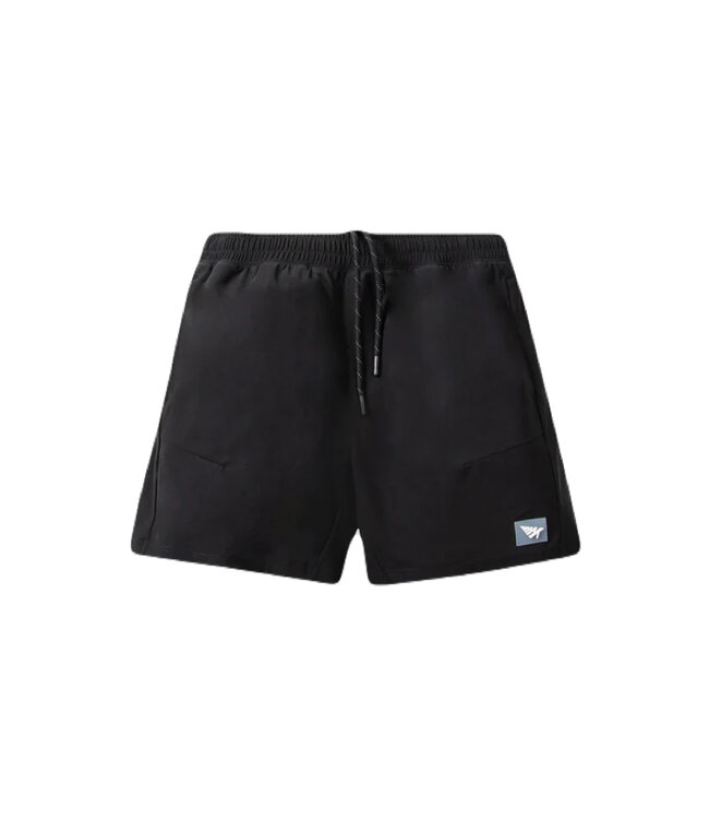 Apartment Shorts - Black with Large Paper Plane X Print