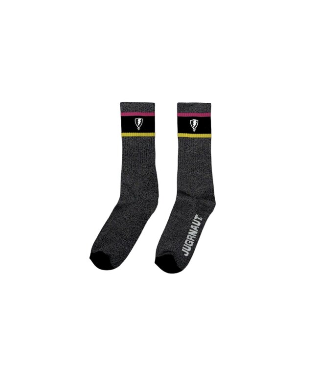 Jugrnaut Jugrnaut striped shield socks Dark Grey Speckle